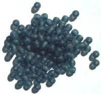 100 6mm Matte Montana Blue Round Glass Beads